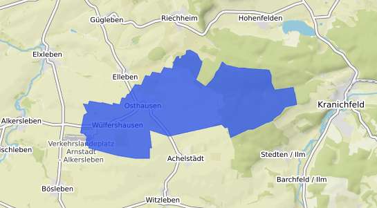 Bodenrichtwertkarte Osthausen Wuelfershausen